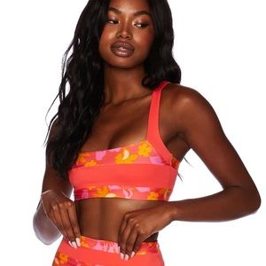 NEW Beach Riot Marlene Top Hula Hibiscus
